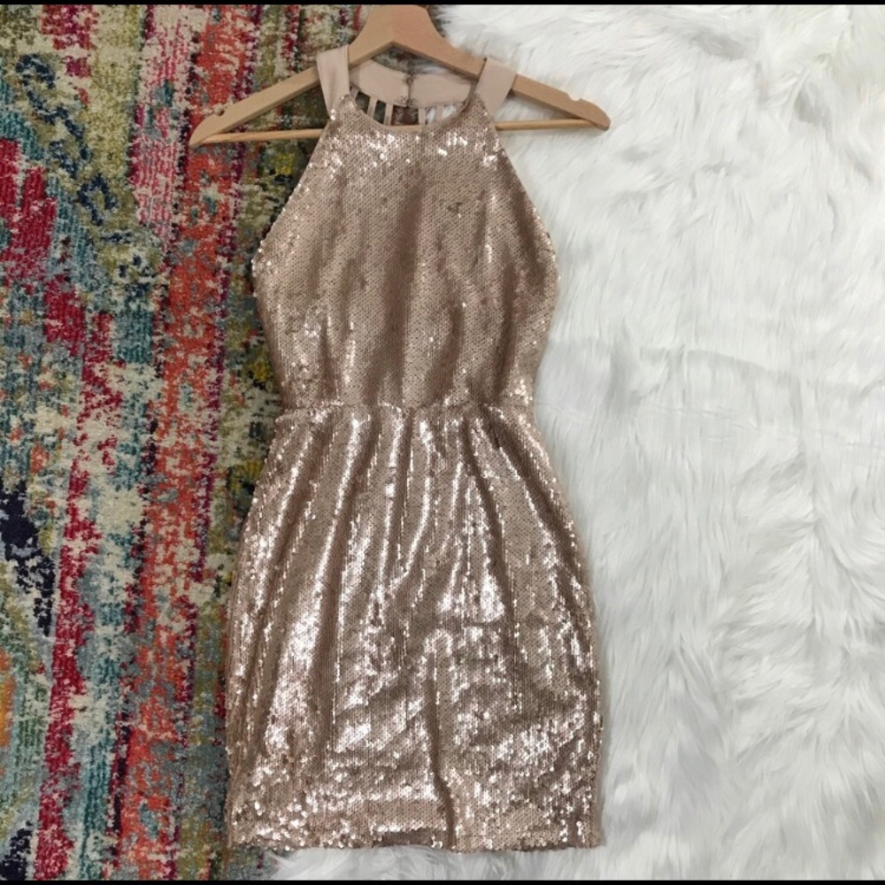 Lulus Blush sequin dress